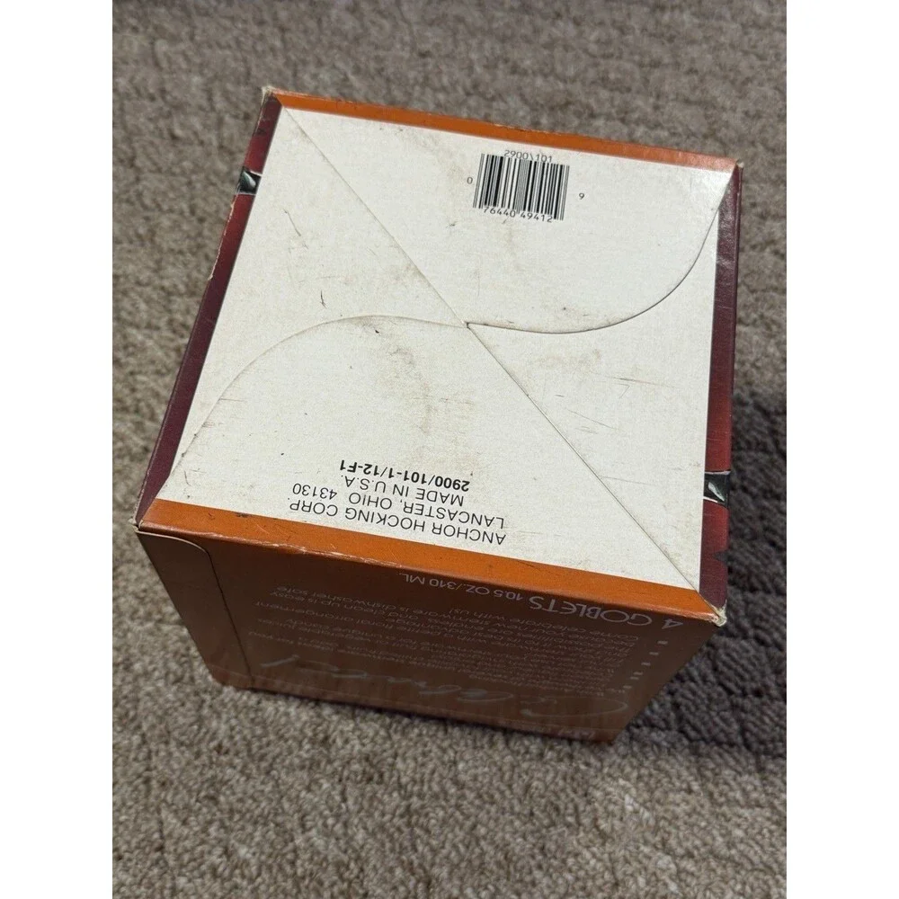 Vintage Anchor Hocking 4 Goblets 10.5 oz Stemware Set NOS In Original Box USA